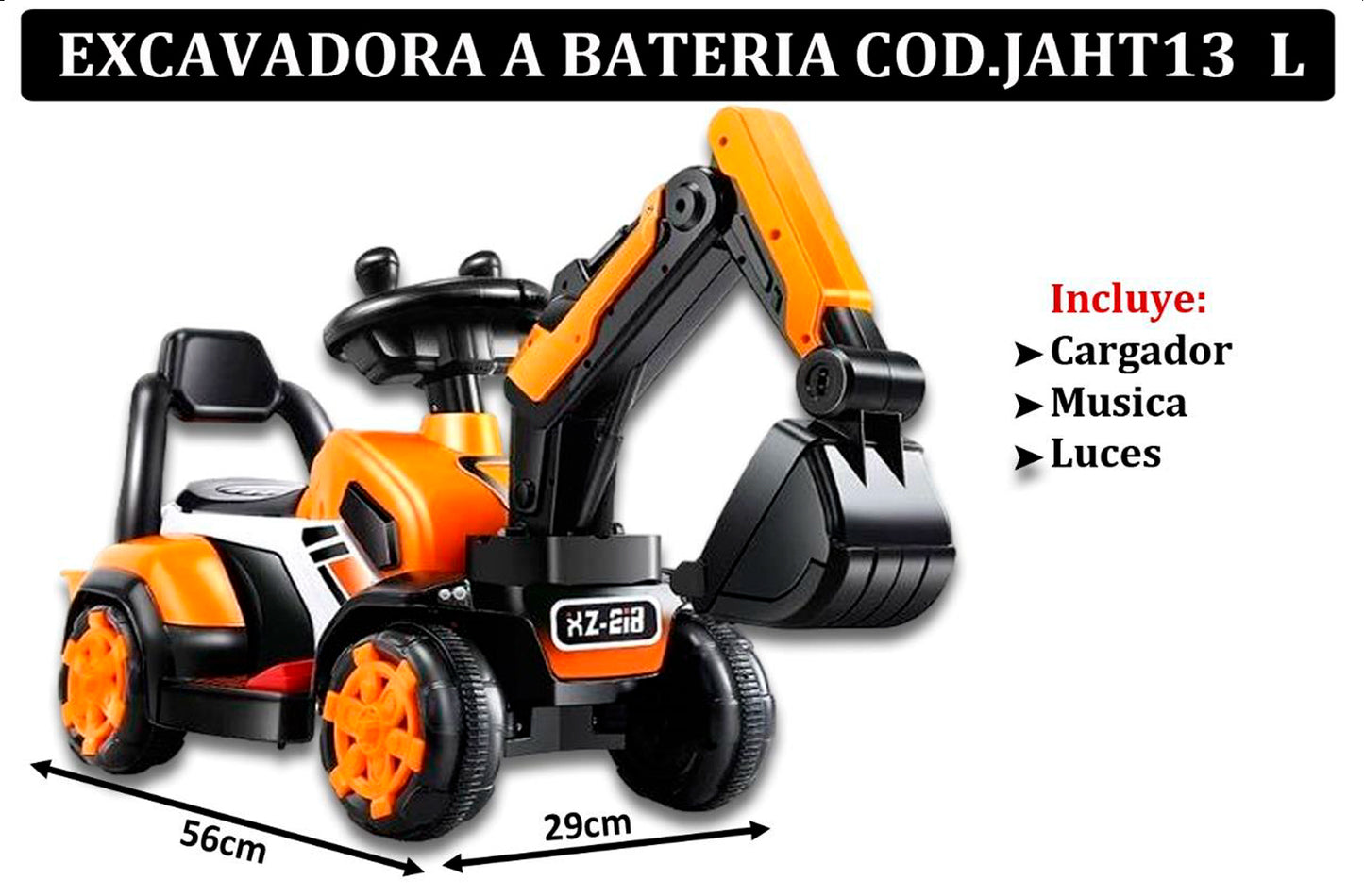 Excavadora eléctrica montable para niños