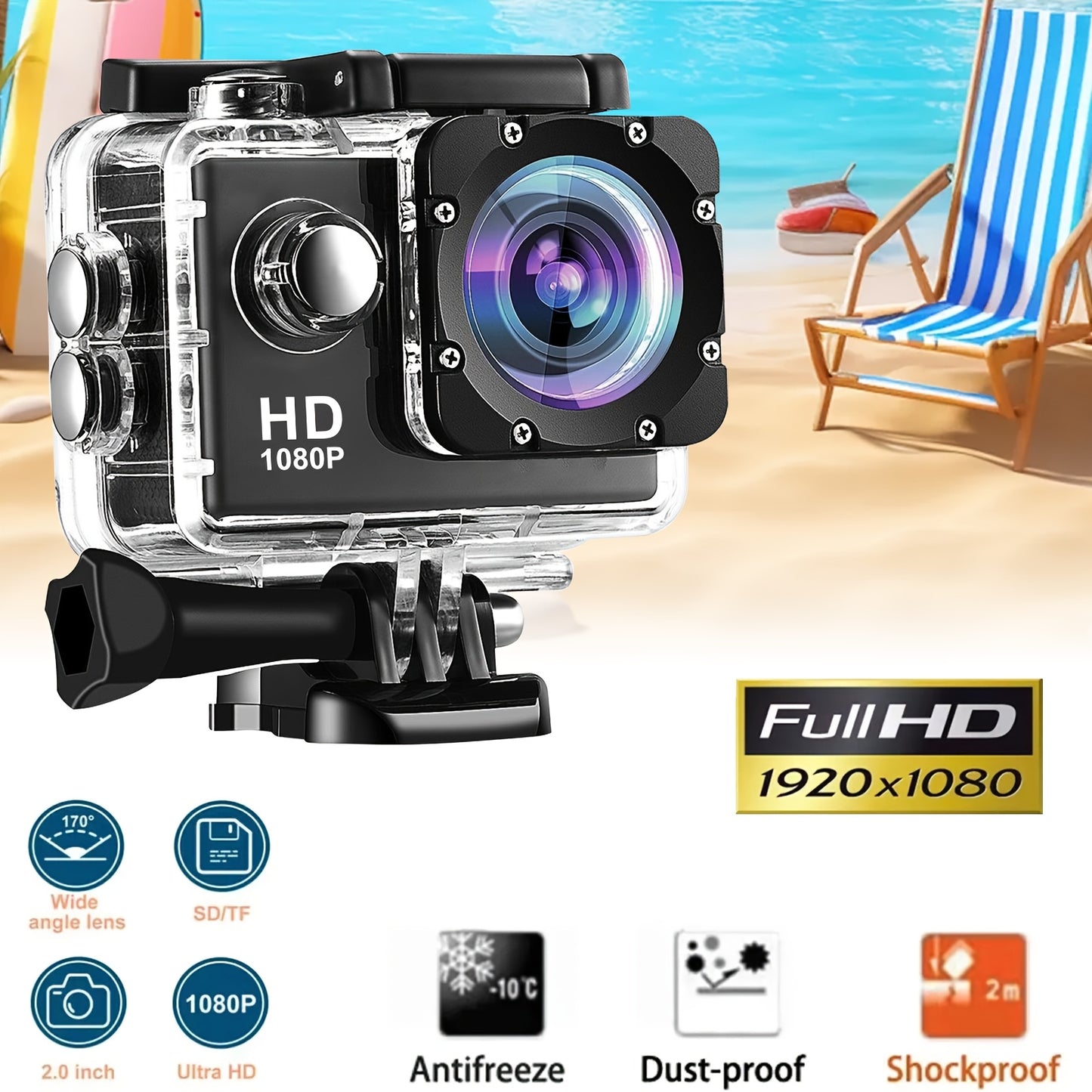 Camara Deportiva sumergible full hd