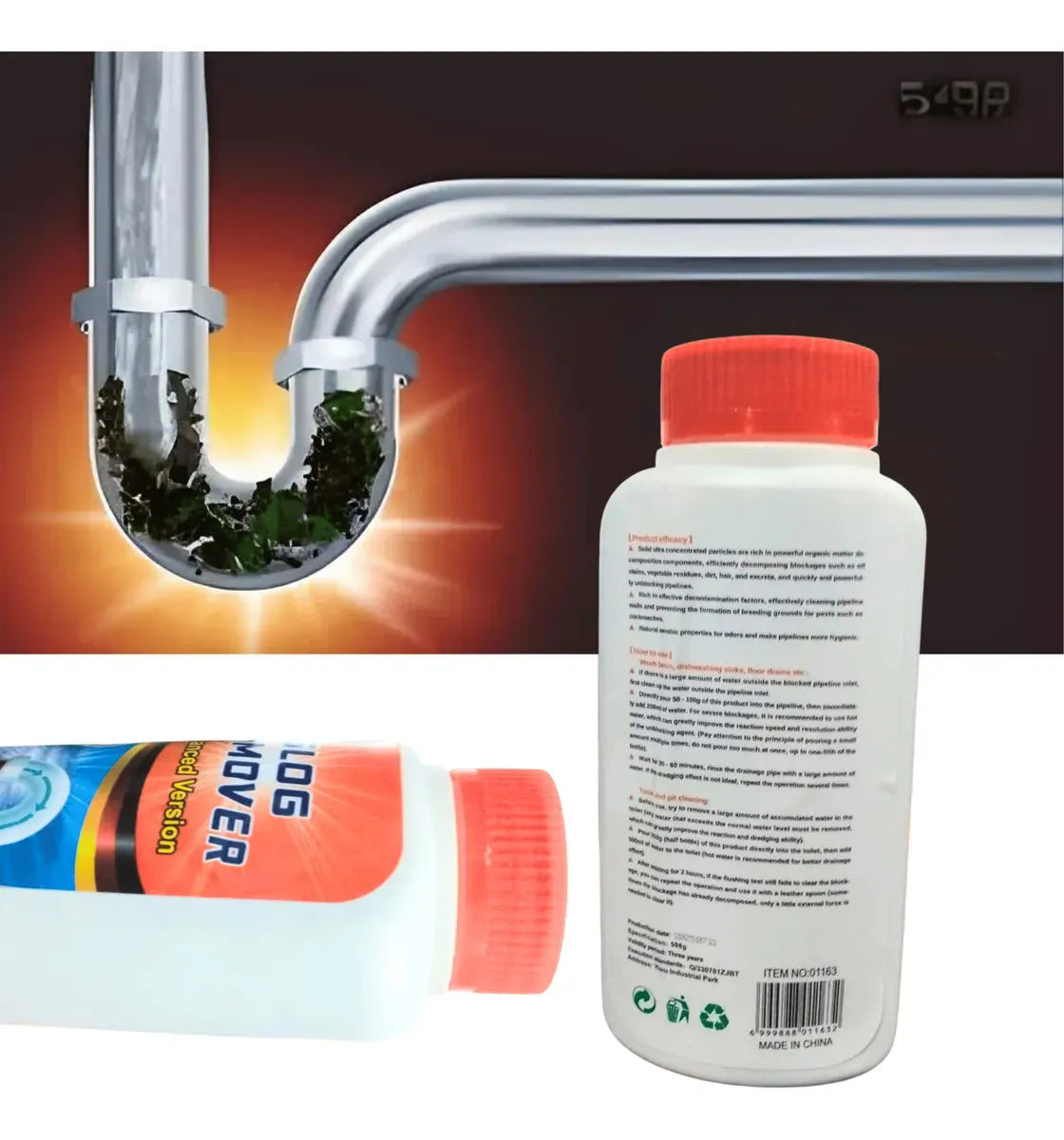 DESTAPA CAÑERÍA Y DRENAJE 500G