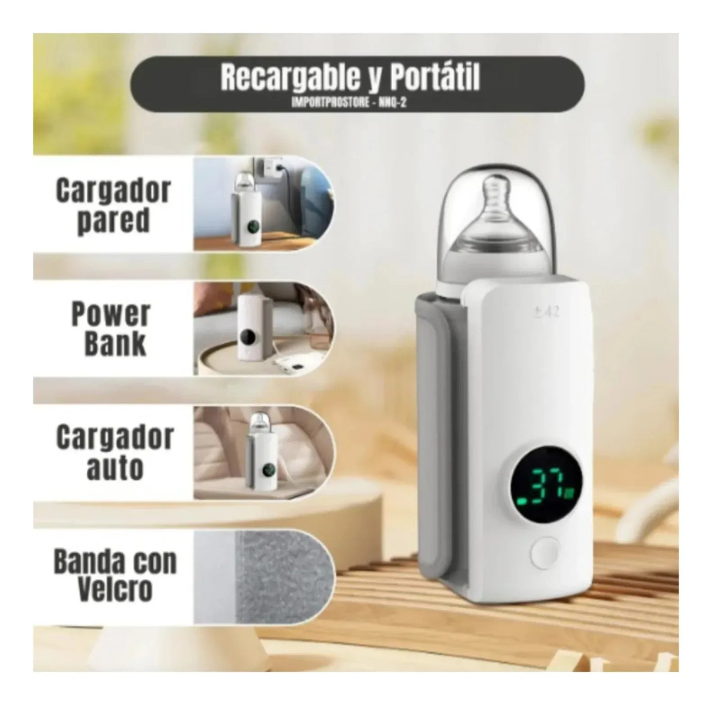 Calentador Biberones Portátil Recargable