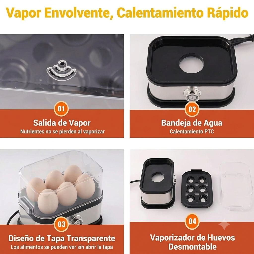 Cocedor Eléctrico de Huevos Compacto