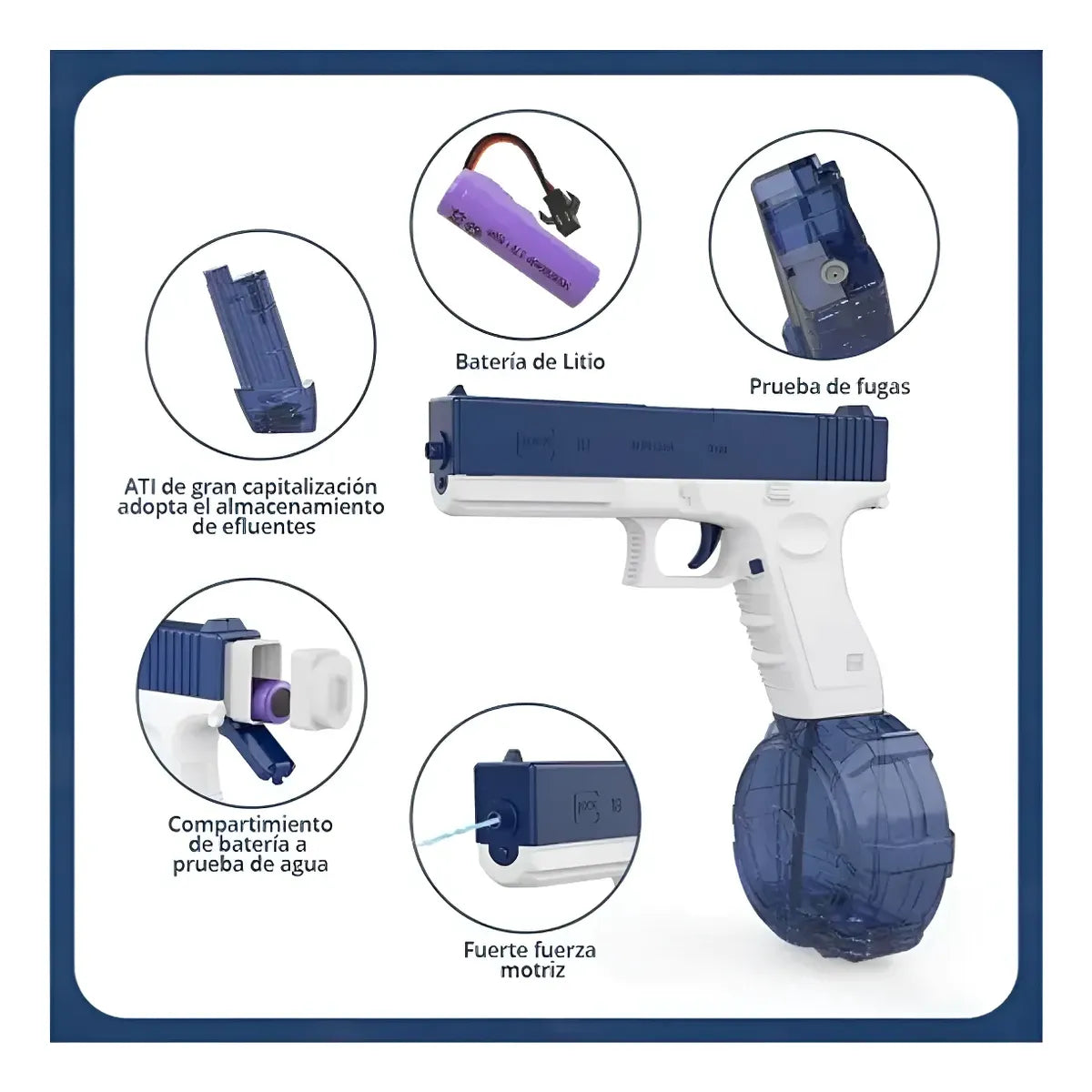 Pistola de agua recargable