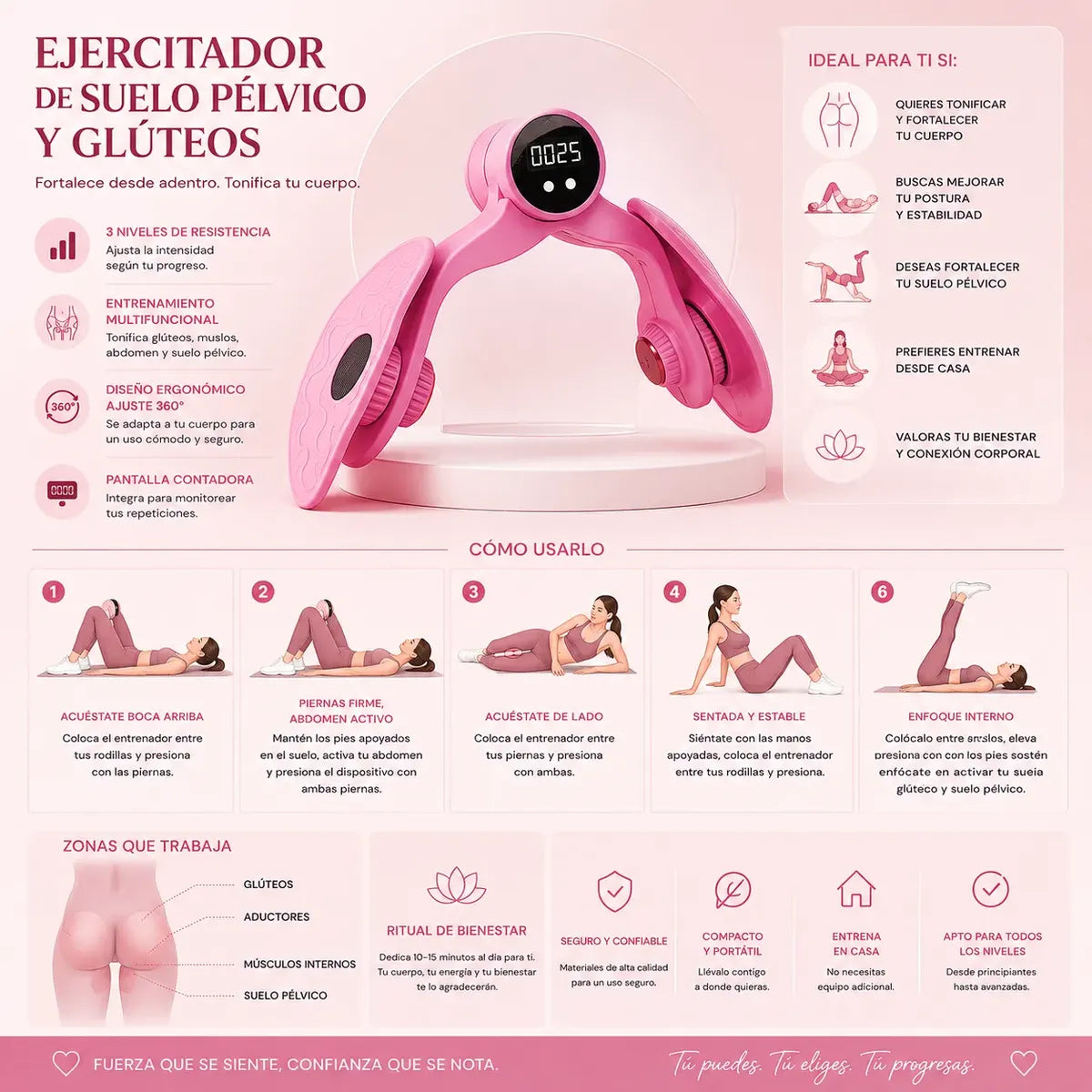Entrenador De Suelo Pélvico De 3 Niveles