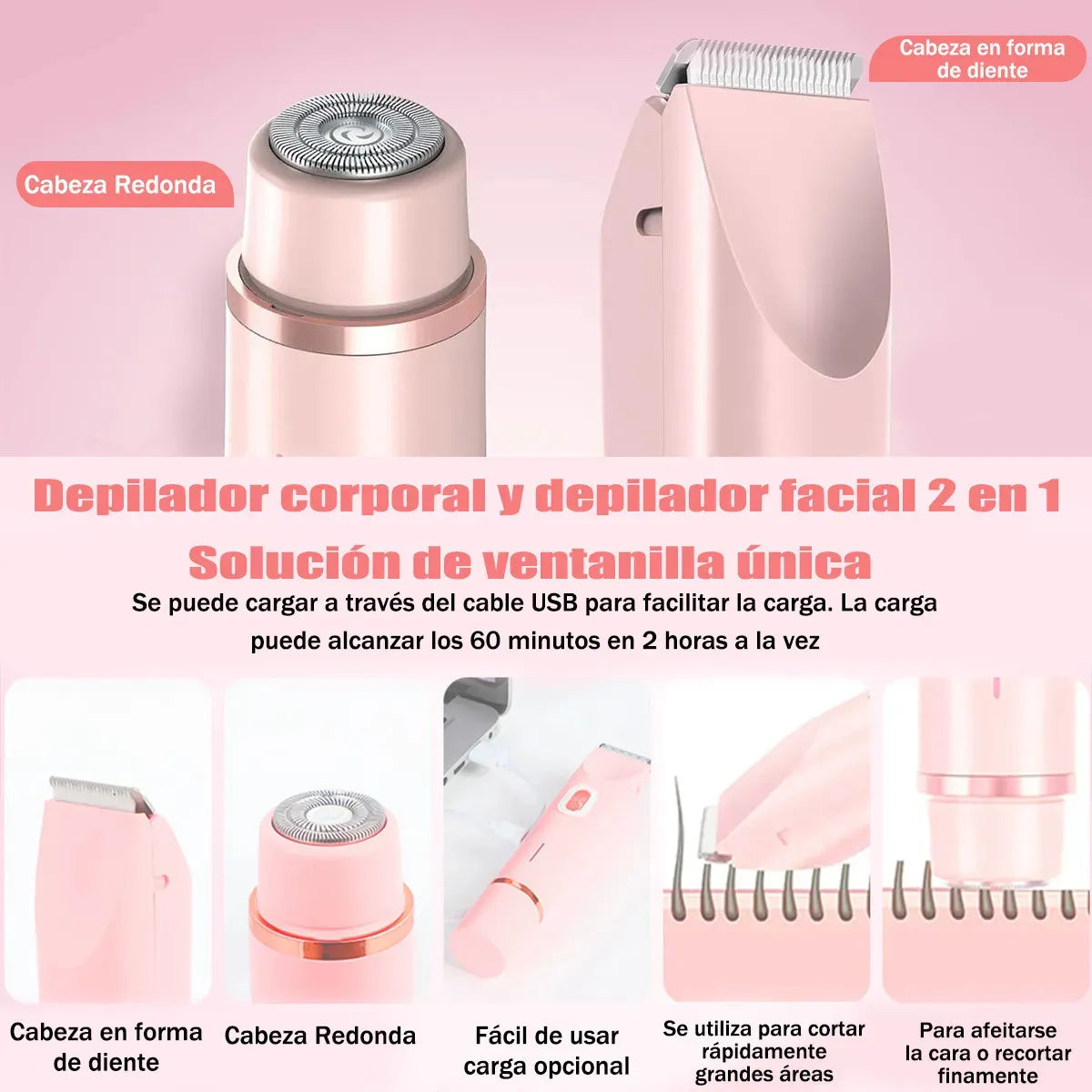 Depiladora Eléctrica 2 en 1