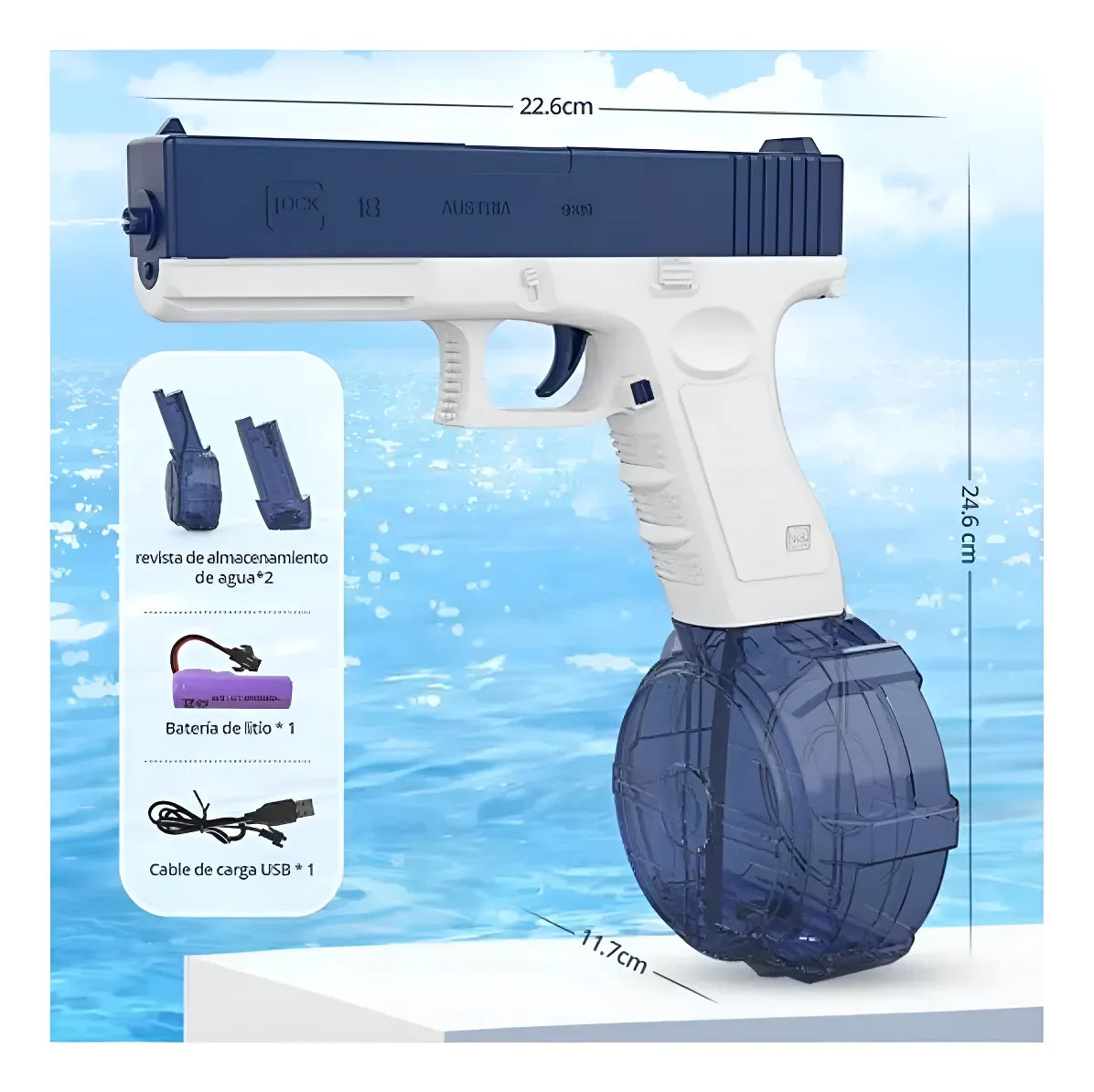 Pistola de agua recargable