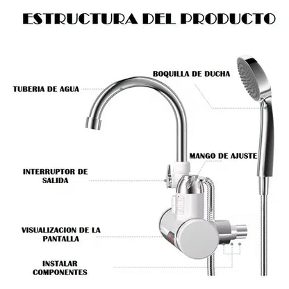 Grifo Lavaplatos Eléctrico Agua Caliente